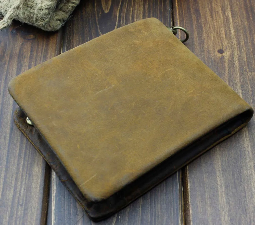 Винтажный велосипедный кожаный складной кошелек с цепочкой|snap wallet|wallet walletleather