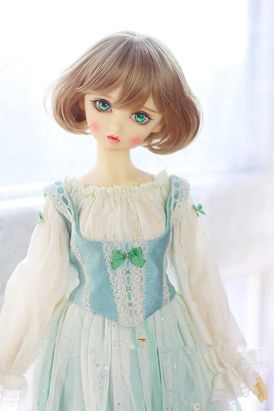 Парики для куклы чайного цвета 1/3 BJD маленькие грушевидные кудрявые короткие