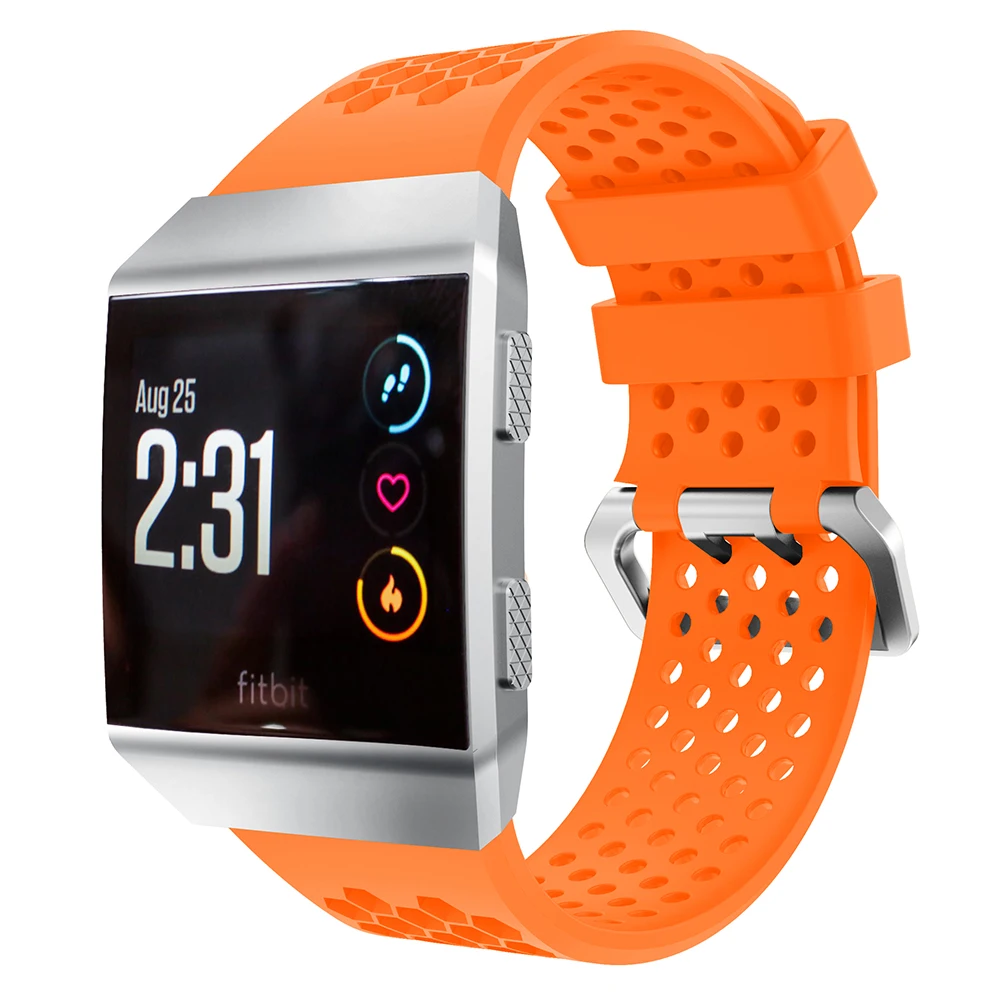 Мягкий силиконовый ремешок для спортивных часов для Fitbit ionic Замена перфорация воздухопроницаемость умный Браслет ремешки на запястье