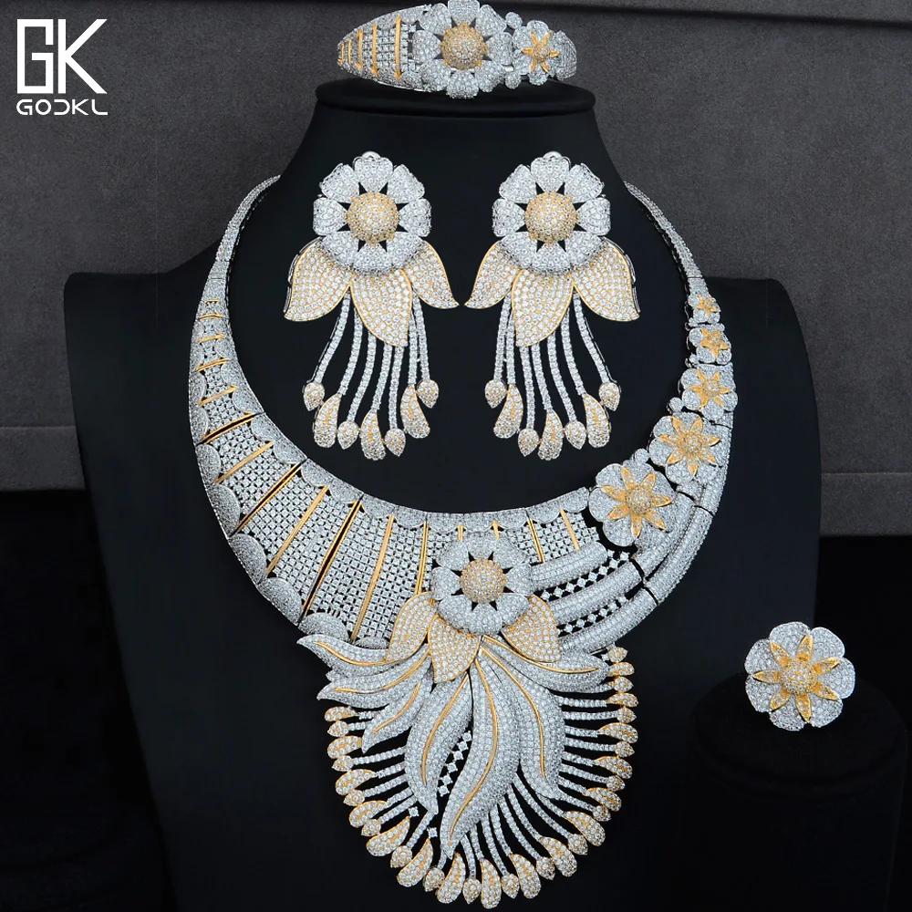 GODKI роскошные кисти с цветком кубическим цирконием и кристаллом фианит