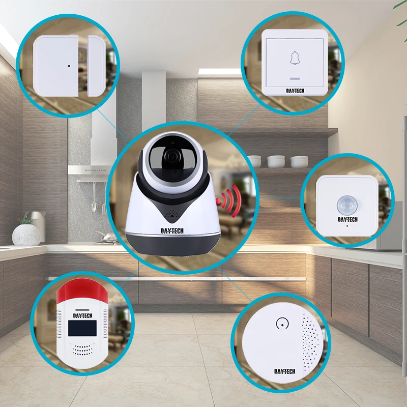 Беспроводная система сигнализации DAYTECH с ИК-датчиком 1080P Android IOS | Безопасность и