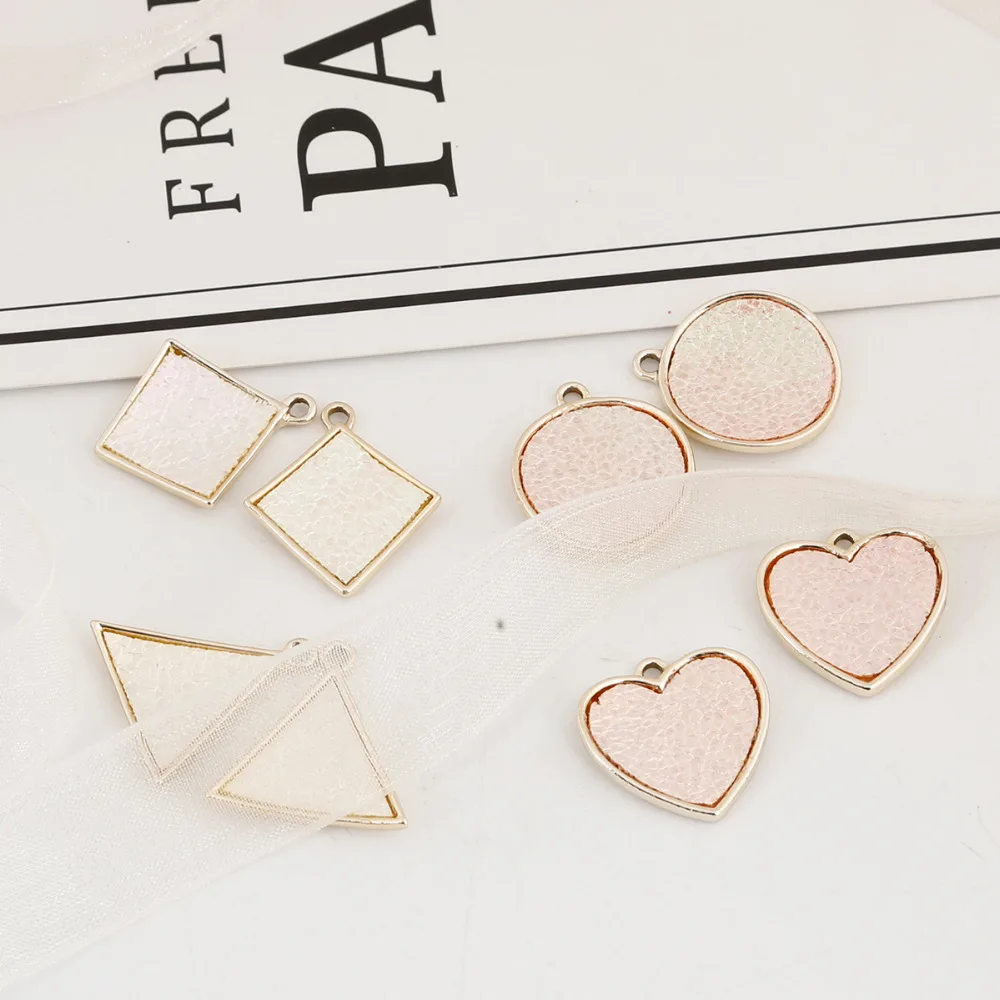 2 шт./лот квадратная круглая форма в форме сердца металлическая Очаровательная