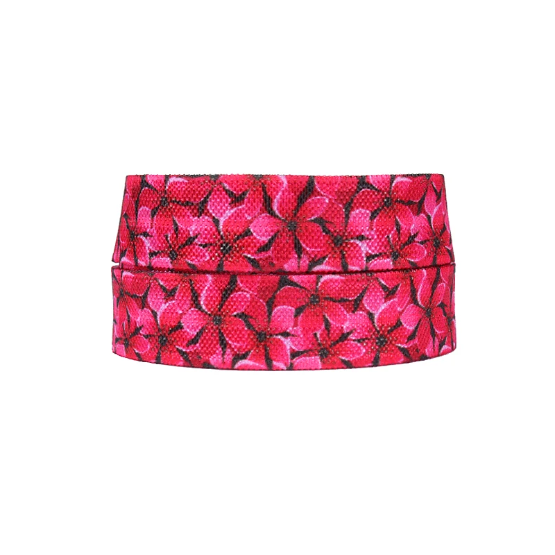 (50 ярдов/партия) оптовая продажа эластичная лента с цветочным принтом 5/8 дюйма