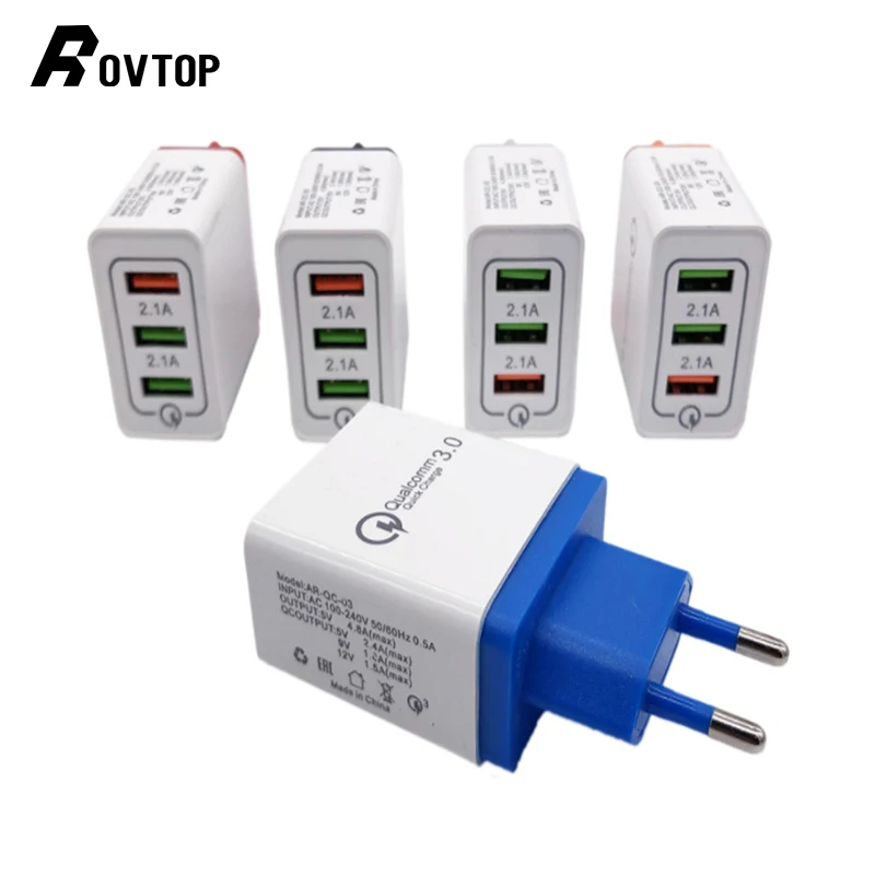 Rovtop QC 3 0 18 Вт USB Quick Charge 5 в а зарядное устройство для мобильного телефона Iphone EU US Plug