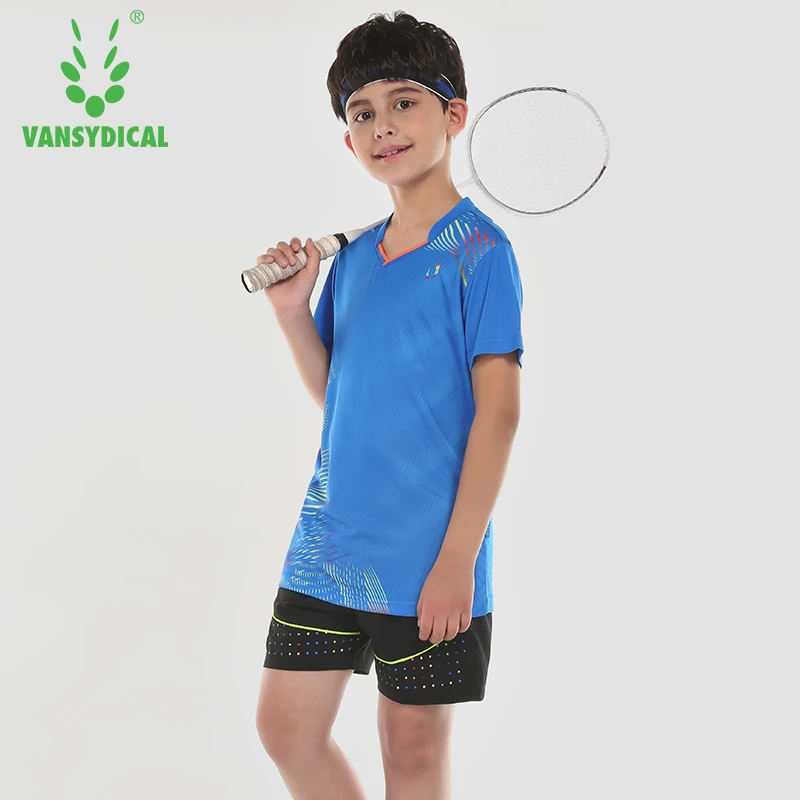 Детские теннисные рубашки и шорты Детский комплект для игры в бадминтон футболки
