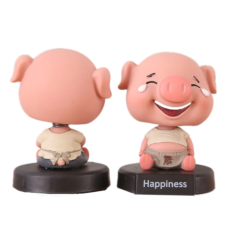 Домашний декор 3 ''милая фигурка Свинки удачи с пружинной шеей виброобразная