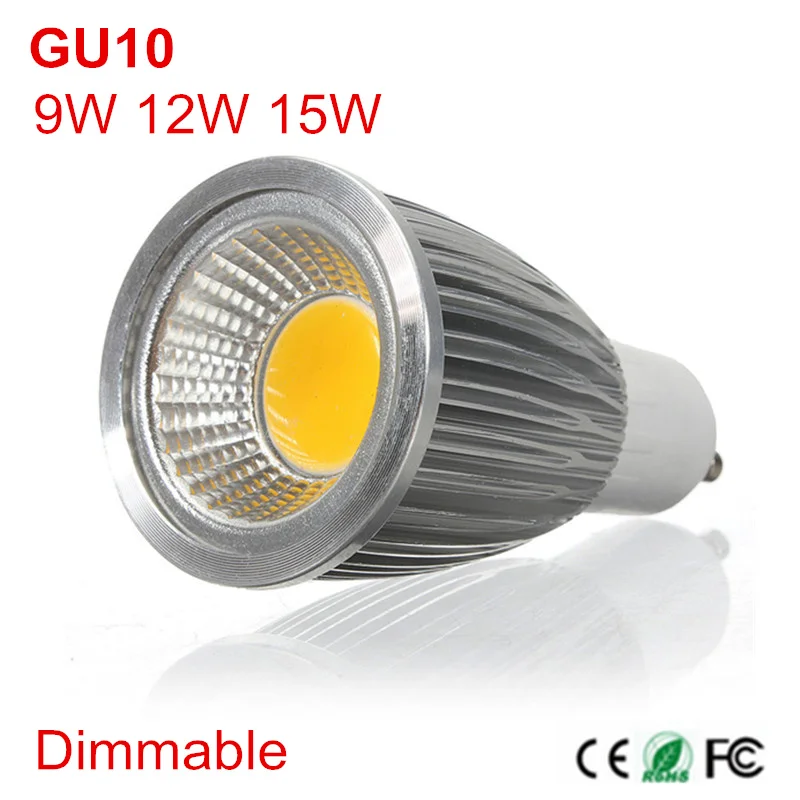 

Super Power GU10 LED lamp AC85-265V AC110V 220V 230V 240V LED COB Spot light Bulb light 9W 12W 15W High Luminous Spotlight