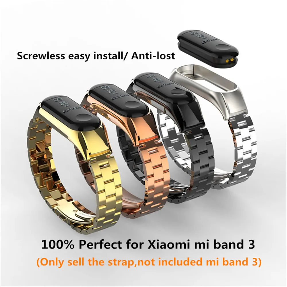 Mi band 3 mi band 4 сменный металлический ремешок на запястье браслет из нержавеющей стали браслеты mi Band 3 ремешок для Xiaomi mi band 4