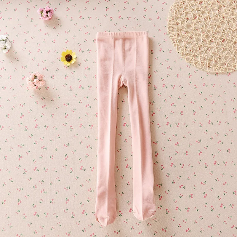 Колготки для маленьких девочек детские леггинсы однотонные ботинки штаны гетры