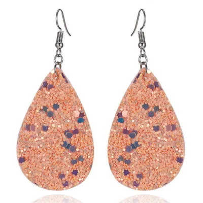 Женские длинные серьги в богемном стиле уникальные большие с кожаным листом