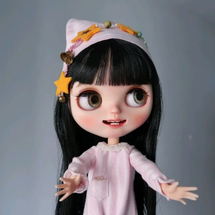 Кукла blyth makeup, игрушки, 19 шарниров, высокое качество, китайская Кукла, BJD, шарнир, кукла, черные длинные волосы, маленькая счастливая Девочка