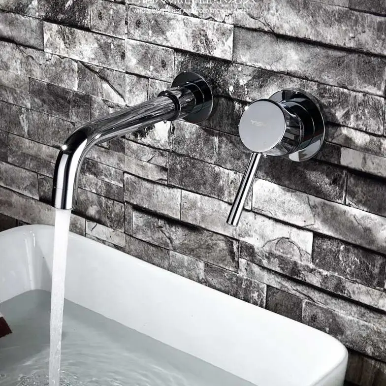 2018 new brass wash basin faucet hot and cold single hole water tap vintage Bathroom sink mixer wall mounted | Обустройство дома