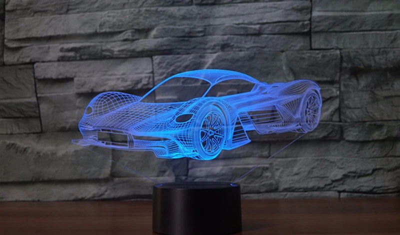 Новая Автомобильная 3D лампа красочная зарядка сенсорный светодиодный vision лампа подарок декоративная настольная лампа