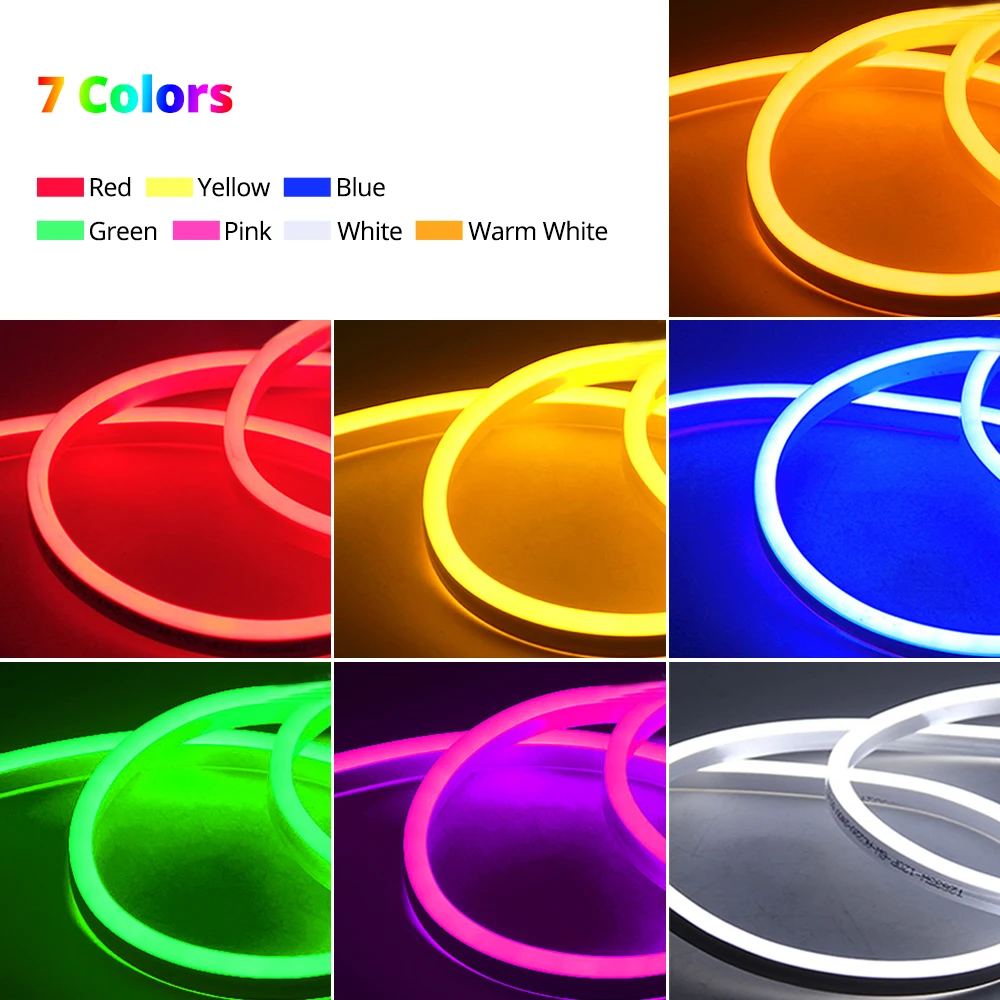 Неоновый светодиодный RGB светильник 12 В постоянного тока 2835 SMD круглая линия