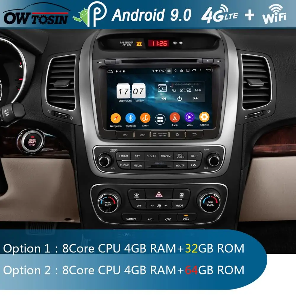 " ips 1920*1080 8 ядерный 4 Гб ram+ 64 Гб rom Android 9,0 автомобильный dvd-плеер для Kia Sorento 2012 2013 DSP радио gps Parrot BT Adas