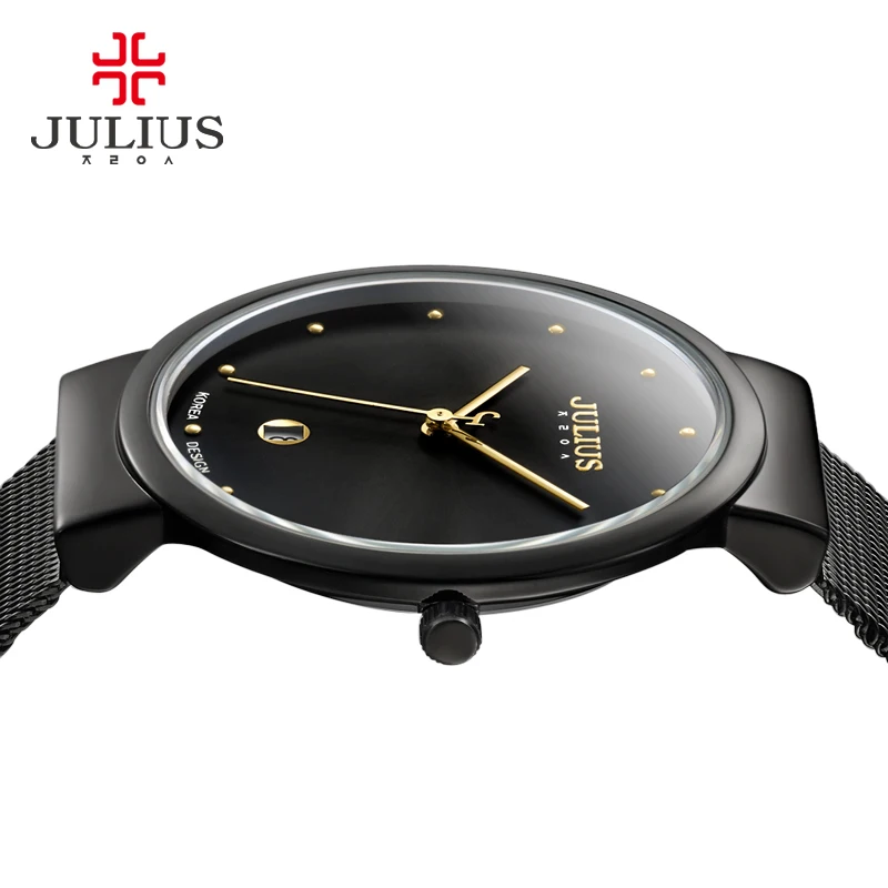 JULIUS JA 426 мужские серебряные золотые коричневые черные сетчатые кварцевые