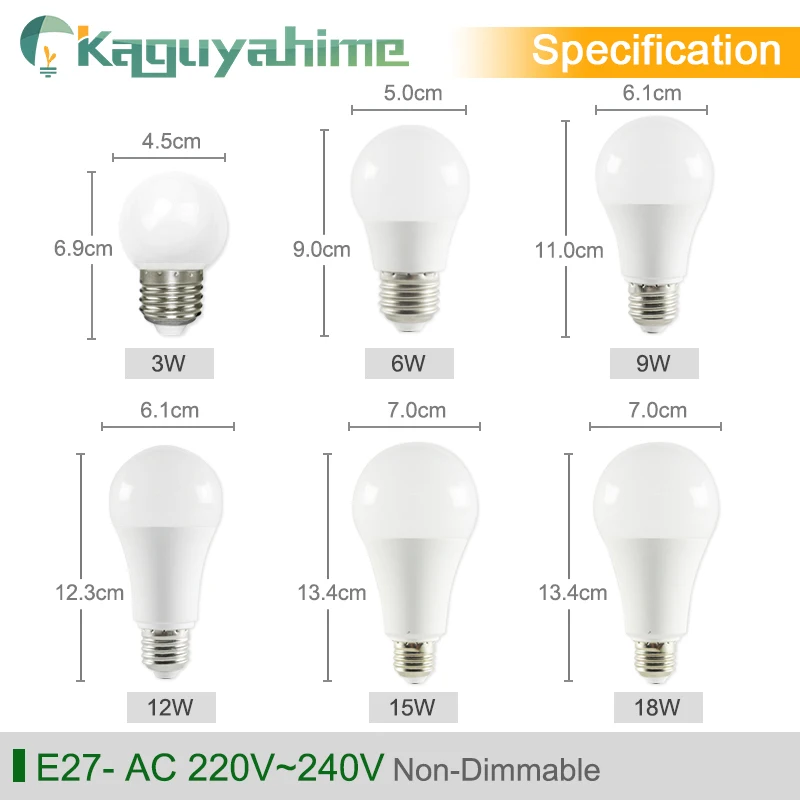 Kaguyahime 1 шт./5 шт. 3 Вт ~ 18 E27 светодиодный светильник E14 лампы 220 V 240 затемнения шарик