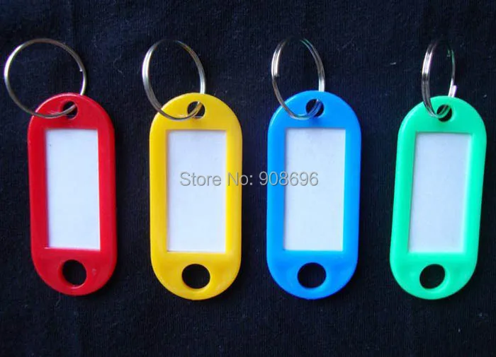 100 шт. Пластик кольцо для ключей идентификационные метки визитной карточки