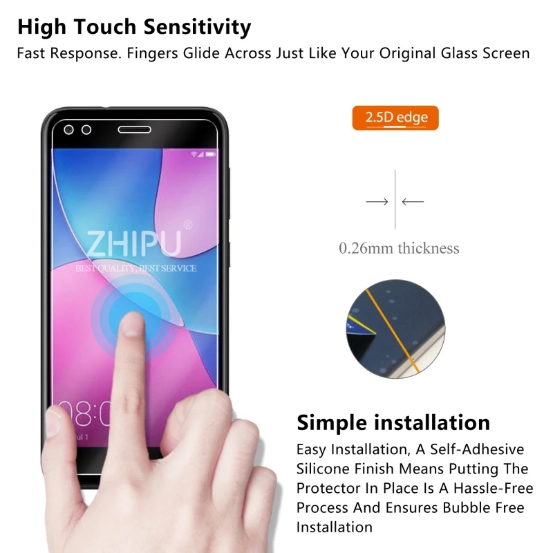 Закаленное стекло премиум класса 2.5D 0 26 мм 9H для Huawei P9 Lite mini защитная пленка из