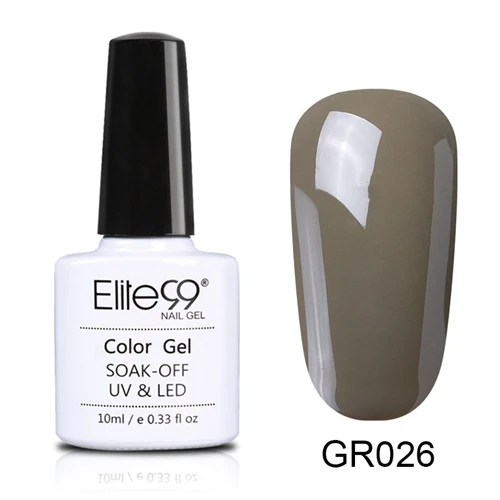 GR026 Elite99, 10 мл, замачиваемый Зеленый Гель-лак для ногтей, великолепные цвета, УФ-гель для маникюра, стойкий Гель-лак для ногтей - Цвет: GR026