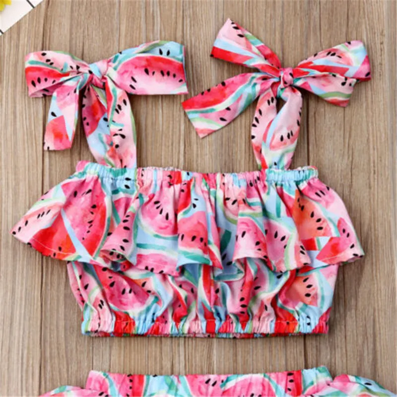 Одежда с рисунком арбуза для девочек новинка 2019 новорожденных укороченный топ
