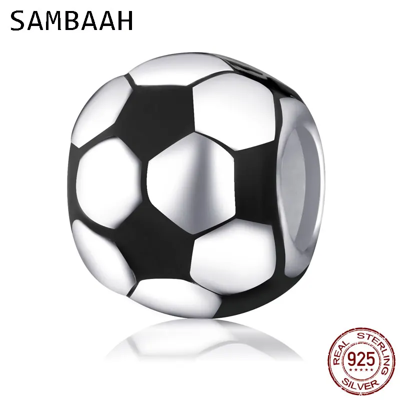 Sambaah эмалированный футбольный Шарм из стерлингового серебра 925 пробы