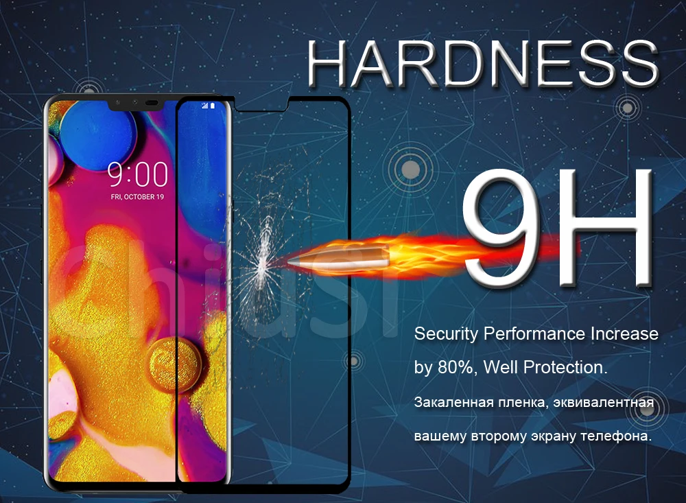 75 шт./лот 2.5D Премиум Закаленное стекло для LG V40 ThinQ полное покрытие Защитная пленка для экрана для LG V40