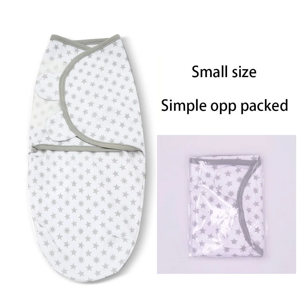Gray star Small Пеленальный спальный мешок для новорожденных, Хлопковое одеяло, одеяла, похожие на детские товары Swaddleme, 9 цветов, размер s и L - Цвет: Gray star Small