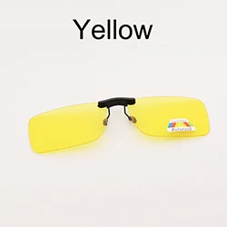 Yellow Унисекс поляризационные очки клип вождения ночного видения линзы анти-UVA Анти-UVB езда Поляризованные клип рыбалка 8 цветов - Цвет: Yellow
