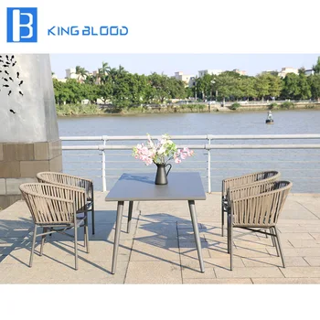 Hot Sale Outdoor Wicker Rattan Woven Dining Chair and table