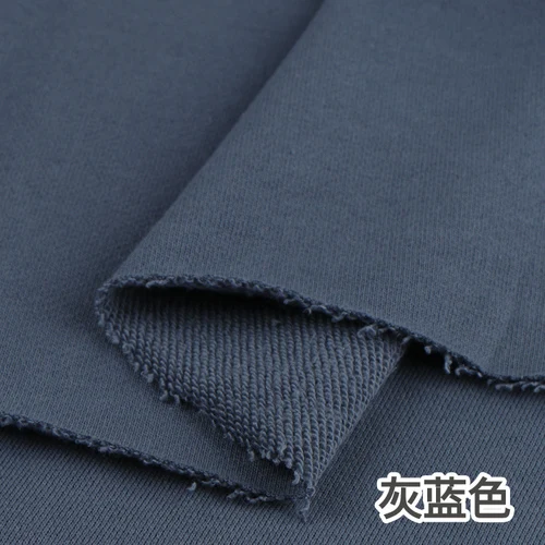 Gray blue Плотная трикотажная махровая толстовка с капюшоном из хлопка, спортивная одежда - Цвет: Gray blue