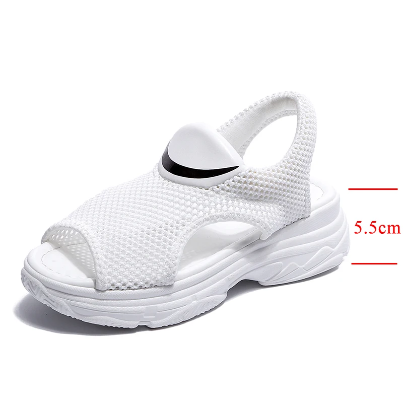 Женские летние сандалии на массивной платформе дышащие удобные прогулочные