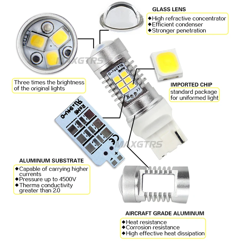 2 шт. светодиодные лампы для указателей поворота T20 W21W 7440|bulb led|bulb led t20bulb t20 |