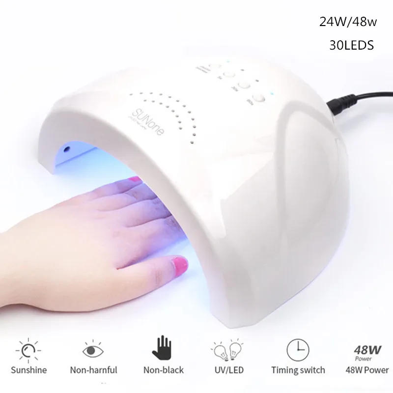 Профессиональная УФ Светодиодная лампа 24 Вт/48 Вт Сушилка для ногтей Гель лак
