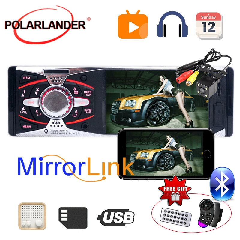 Автомагнитола 1Din мультимедийный проигрыватель на Android 4 1 дюйма TFT HD 12 В USB SD AUX