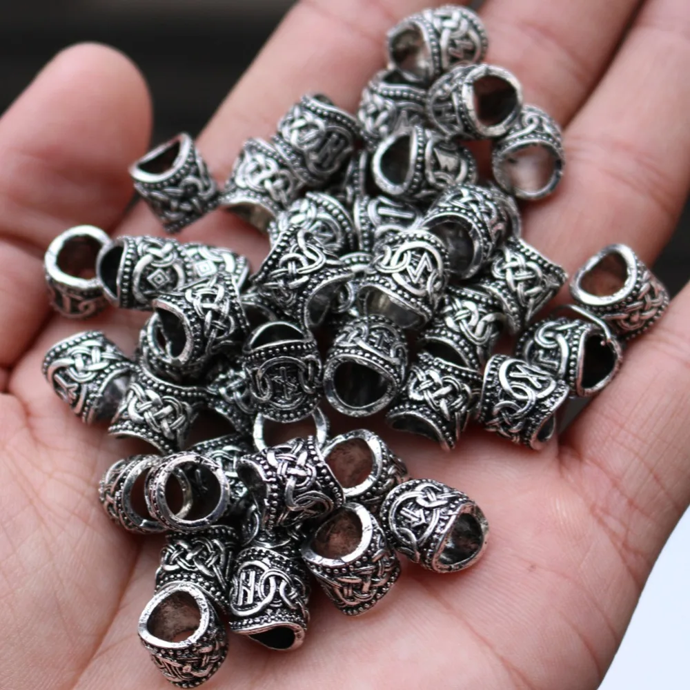 

Бусины-подвески из тибетского серебра, 6 мм, для изготовления браслетов, славянские, 24 шт., руны викингов