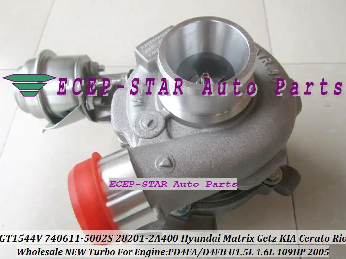 Турбокомпрессор GT1544V 740611 5002S 28201 2A400 782403 для HYUNDAI Matrix Getz KIA Cerato Rio 05 D4FA D4FB U 1.5L