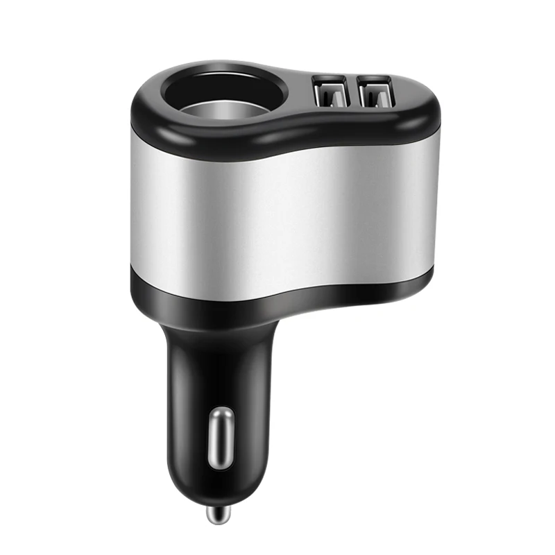 Silver and Black Двойной USB электронный прикуриватель автомобильный прикуриватель зарядное устройство разветвитель адаптер 3.1A зарядное устройство для iPhone телефон 12 V-24 V - Название цвета: Silver and Black