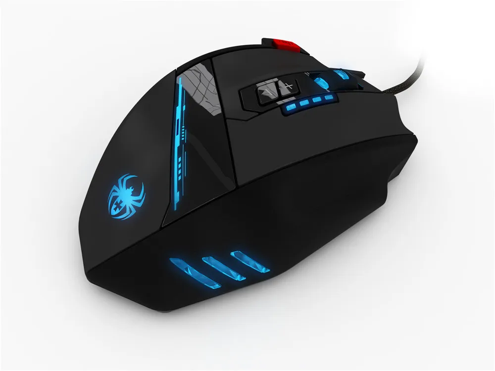 ZELOTES C-12 Проводная игровая мышь USB оптическая 12 программируемых кнопок компьютерная игровая мышь 40000 dpi Регулируемый светодиодный фонарь для геймера