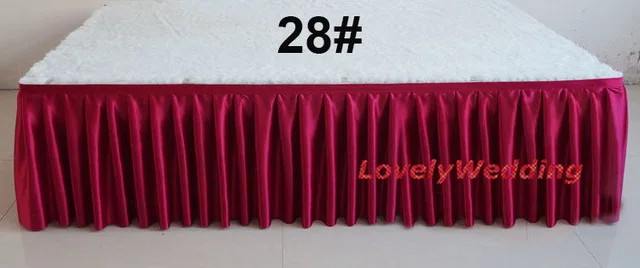 burgundy Ice silk юбка для стола Свадебные занавески для скатерти стол накрыть свадебный этап Таблица Плинтус для праздника Вечерние - Цвет: burgundy
