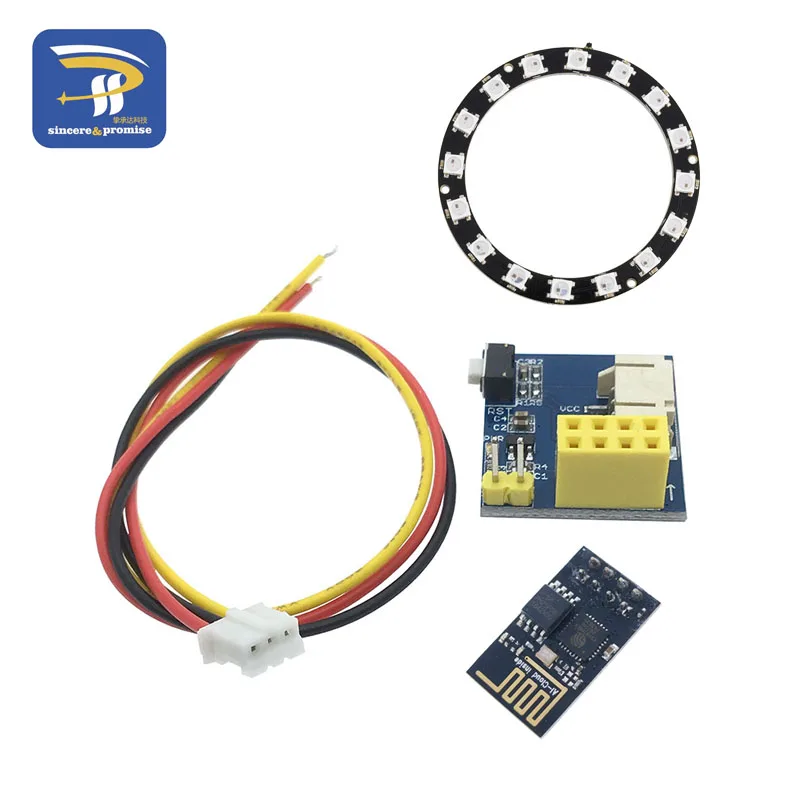 ESP8266 ESP 01 RGB светодиодный модуль контроллера для Arduino IDE WS2812 WS2812B 16 бит кольцо