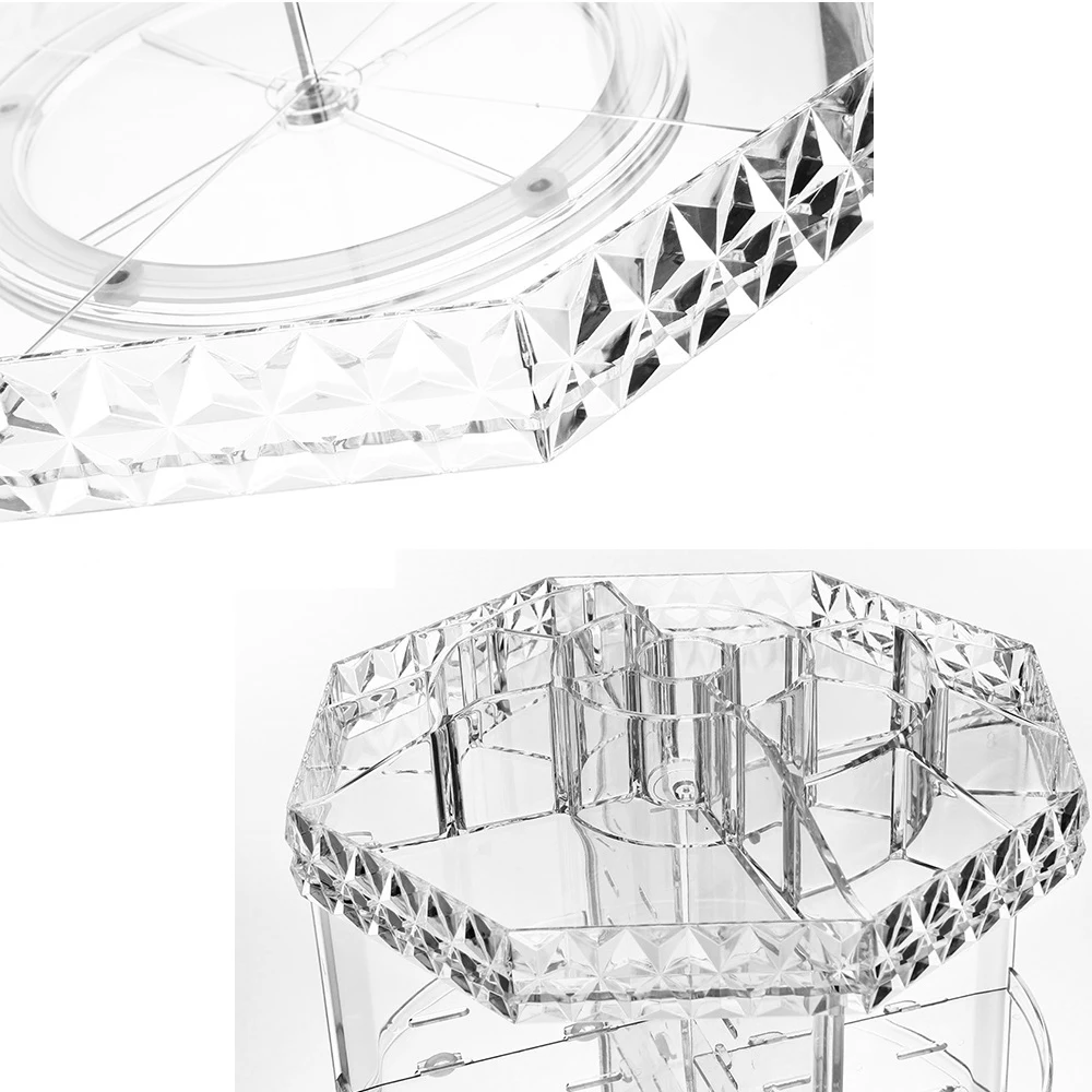 Вращающийся на 360 градусов Органайзер для макияжа коробка хранения чехол