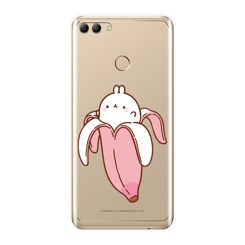 Мягкий силиконовый чехол для телефона huawei Y5 Y6 Y7 Prime 2018 Y9 2019 Забавный милый кролик