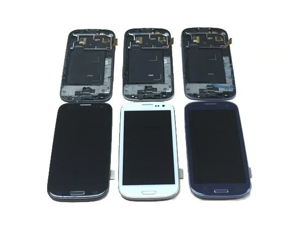 ЖК-дисплей с сенсорным датчиком в сборе и рамкой для Samsung Galaxy S III I9300 | Мобильные