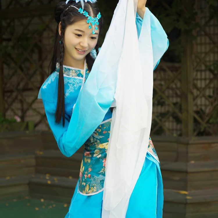 Китайские танцевальные костюмы женский костюм с длинными рукавами для китайских