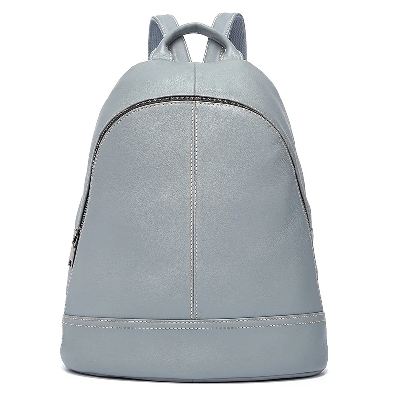 Light Blue Zency натуральная кожа Простые Модные женские рюкзаки праздничный женский ранец дамские повседневные дорожные сумки стиль преппи школьная сумка - Цвет: Light Blue