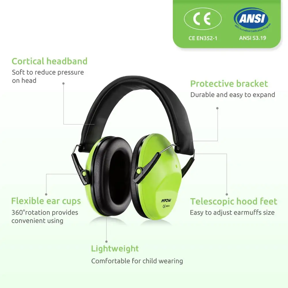 Mpow HM068 детские наушники защита ушей NRR 25dB Защита слуха ANSI CE сертифицированный