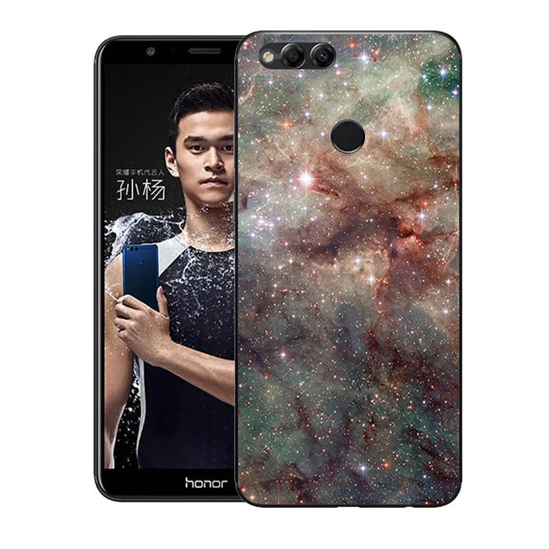 Силиконовые чехлы для Huawei Honor 7X 5 93 дюймов 7 X задней панели телефона модный принт 7x
