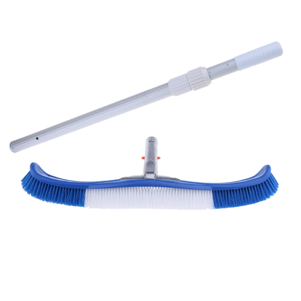 

1 Set of Pool Cleaning Brush and High Quality Aluminum Alloy Telescopic Pole - 18inch