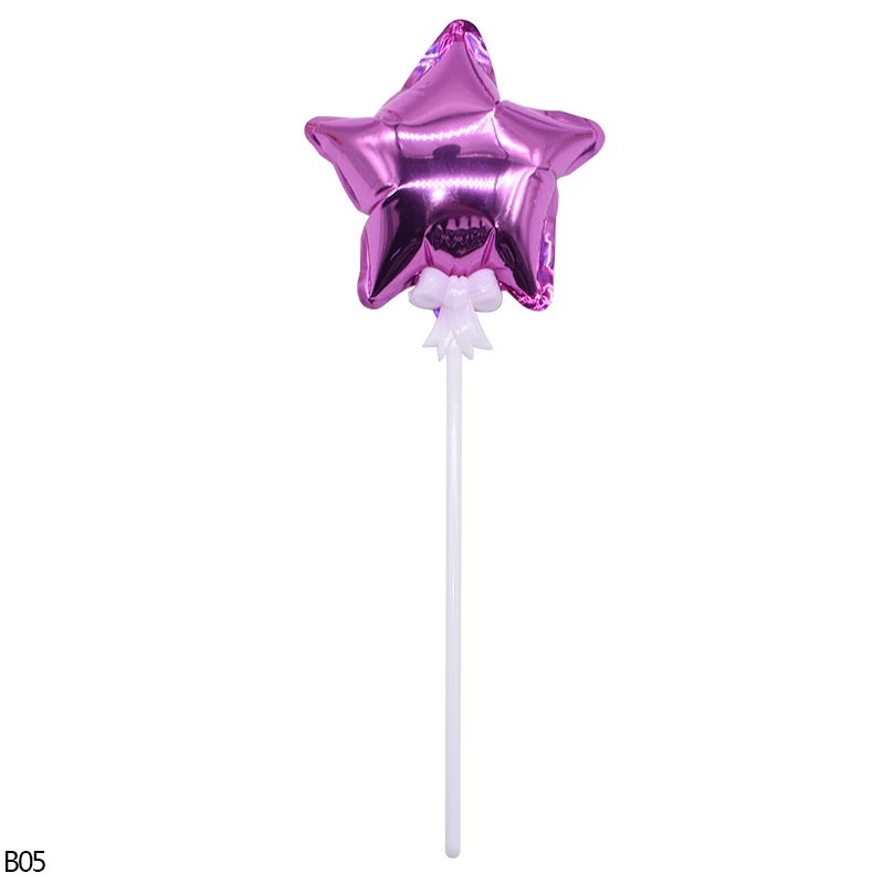 B05-rose red star 2, 5 шт./набор, мини Фольга сердце воздушный шарик в форме звезды торт Топпер для День рождения душа ребенка благоприятствует свадебный торт украшения флаг воздушные шары - Цвет: B05-rose red star
